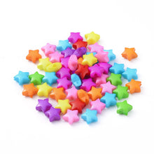 Load image into Gallery viewer, Packet 150+ Mixed Acrylic 12mm Puffy Star Beads