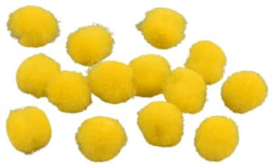 Pom Poms Yarn Fluffy Yellow 25mm Pack of 30+