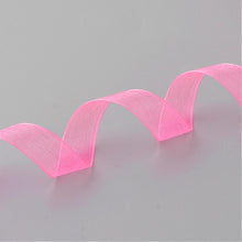 Load image into Gallery viewer, Sheer Organza Ribbon Bright Pink 12mm - 45 mtr Roll