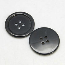 Load image into Gallery viewer, Packet of 10 x Black Resin 30mm Round Buttons (4 Hole)