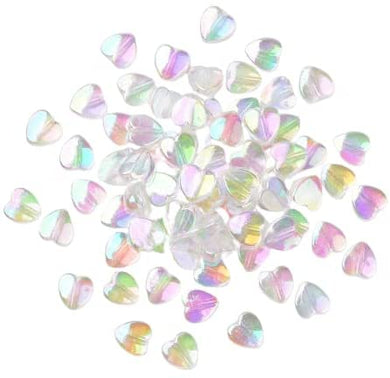 Clear Acrylic Beads Heart 8mm AB Pack of 100+