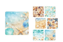 Load image into Gallery viewer, Set of 6 Beach Square MDF Coaster - Set-22