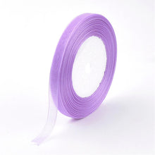 Load image into Gallery viewer, Sheer Organza Ribbon 12mm Lilac 45 Mtr Roll