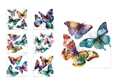 Set of 6 Butterfly Square MDF Coaster - Set-14