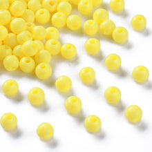 Load image into Gallery viewer, Pack of 200 Opaque Acrylic 6mm Round Large Hole Beads - Yellow