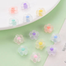 Load image into Gallery viewer, Pack of 50 Transparent Acrylic Bead in Bead 12mm Flower Beads