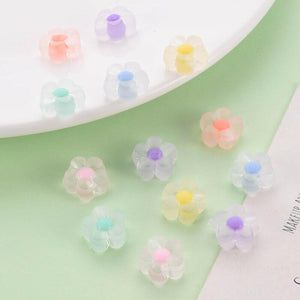 Pack of 50 Transparent Acrylic Bead in Bead 12mm Flower Beads