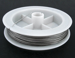 0.35mm Tiger Tail Wire Spool, Stainless Wire, Approx 50 mtrs - Light Grey