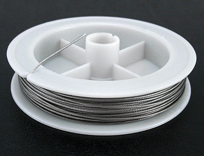 0.35mm Tiger Tail Wire Spool, Stainless Wire, Approx 50 mtrs - Light Grey