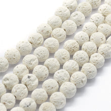 Load image into Gallery viewer, Natural White Lava Beads Loose Beads Round 6mm