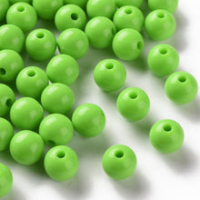 Load image into Gallery viewer, Pack of 200 Opaque Acrylic 8mm Round Large Hole Beads - Light Green