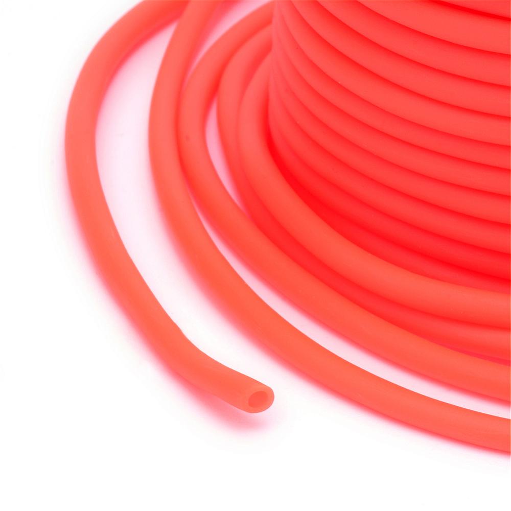 Rubber Hollow Tube Cord Orange Red 5M Continuous Length 2mm Thick