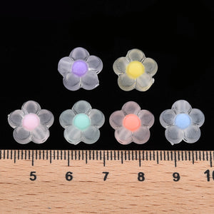 Pack of 50 Transparent Acrylic Bead in Bead 12mm Flower Beads