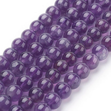 Natural Amethyst 8mm Loose Beads Round