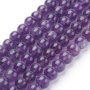 Natural Amethyst 8mm Loose Beads Round