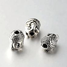 Load image into Gallery viewer, Packet of 5 x Antique Silver Tibetan 8 x 10mm Buddha Head Beads