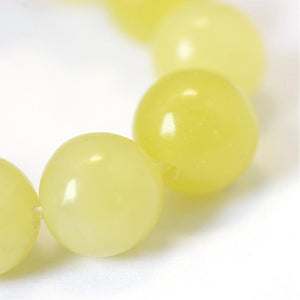Strand Of 60+ Yellow Lemon Jade 6mm Plain Round Beads