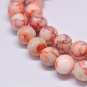 Natural Orange Netstone 6mm Loose Gemstone Beads Round