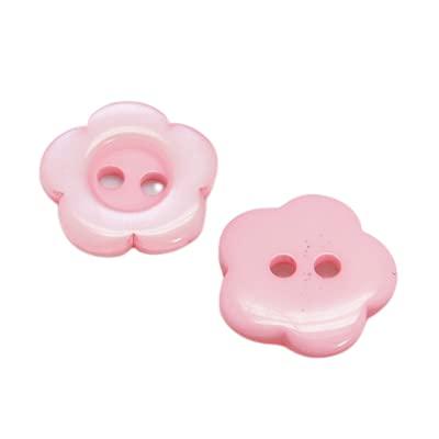 Pack of 20 Resin Flower Buttons  15mm  Pink