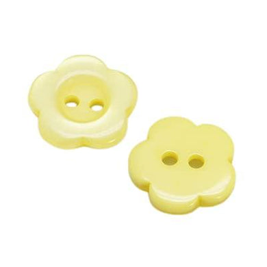 Pack of 20 Resin Flower Buttons  15mm  Yellow