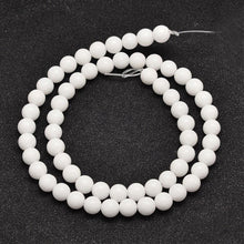 Load image into Gallery viewer, Strand of 45+ White Mashan Jade 8mm Plain Round Beads