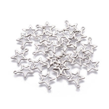 Load image into Gallery viewer, Pack of 30 Stainless Steel Star 14.5mm Pendants/Charms