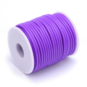 Rubber Hollow Tube Cord Purple 5M Continuous Length 2mm Thick