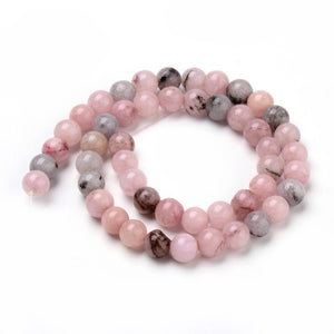 Strand of 60+ Natural Cherry Blossom Jasper Round Beads