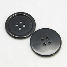 Load image into Gallery viewer, Packet of 20 x Black Resin 20mm Round Buttons (4 Hole)