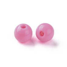 Load image into Gallery viewer, Pack of 200 Opaque Acrylic 8mm Round Large Hole Beads - Deep Pink