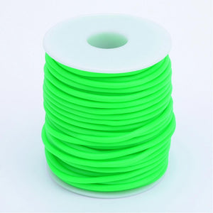 Rubber Hollow Tube Cord Lime Green 5M Continuous Length 2mm Thick