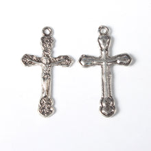 Load image into Gallery viewer, Pack of 10 Tibetan Style 33.8mm Crucifix Cross Pendant Charms
