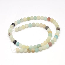 Load image into Gallery viewer, Strand Of 62+ Multicolour Amazonite 6mm Frosted Round Beads