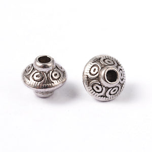 Pack of 20 Tibetan Style Bicone Antique Silver 6mm Spacer Beads