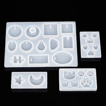 Load image into Gallery viewer, Set of 4 Silicone Resin Moulds, Jewellery Making, Mixed Shapes