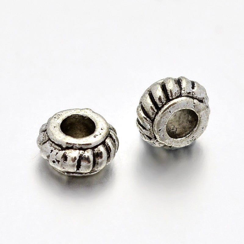 Pack of 30 Tibetan Style Alloy Rondelle Spacers - 4 x 2mm