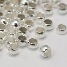 Load image into Gallery viewer, Pack of approx 850 pieces Silver Plated 2mm-3mm Round Crimp Stopper Beads