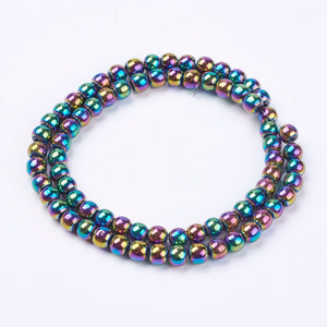 Strand Of 45+ Rainbow Hematite (Non Magnetic) 8mm Plain Round Beads