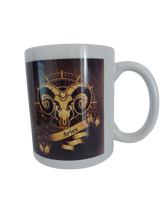 Load image into Gallery viewer, GIFTZ GALORE GIFTS &amp; CRAFT SUPPLIES Zodiac Sign 11oz Ceramic Printed Coffee Mug/Tea Cup (Aries)