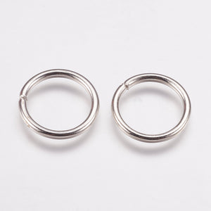 Iron Open Jump Rings, Platinum Colour, 15mm, Pack of 100