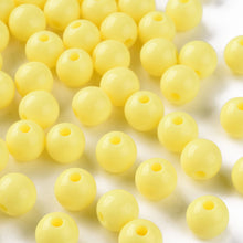 Load image into Gallery viewer, Pack of 200 Opaque Acrylic 8mm Round Large Hole Beads - Yellow