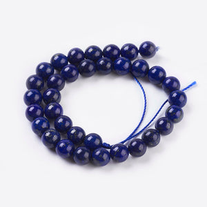 20+ x Natural Lapis Lazuli Semi -Precious Beads - 8mm