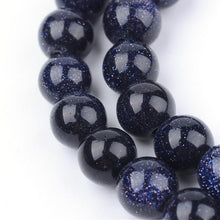 Load image into Gallery viewer, Blue Goldstone Plain Round Beads 10mm
