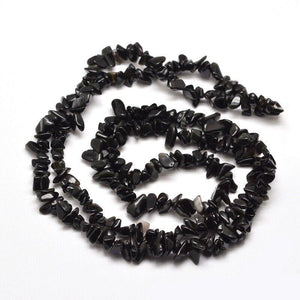 31'' Strand Natural Black Obsidian 5-8mm Chip Beads