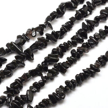 Load image into Gallery viewer, 31&#39;&#39; Strand Natural Black Obsidian 5-8mm Chip Beads
