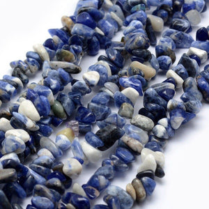 32'' Strand Tumbled Gemstone Sodalite Chip Beads