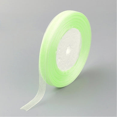 Sheer Organza Ribbon 12mm Light Green - 45 Mtr Roll