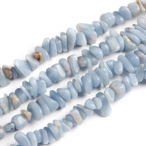 Strand of Natural Angelite 5 - 8mm Chip Beads
