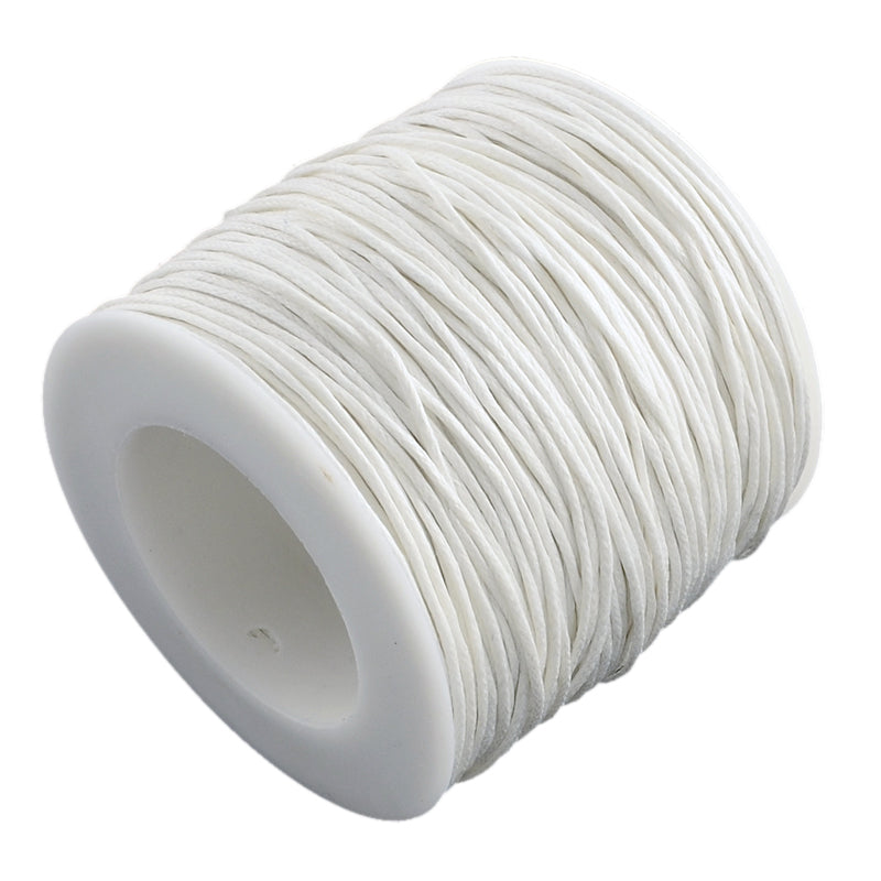 Wholesale Deal Waxed Cotton String Cord White Approx 90M Continuous Length 1mm Thick