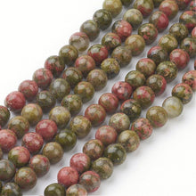 Load image into Gallery viewer, Natural Unakite Round 6mm Loose Beads Round